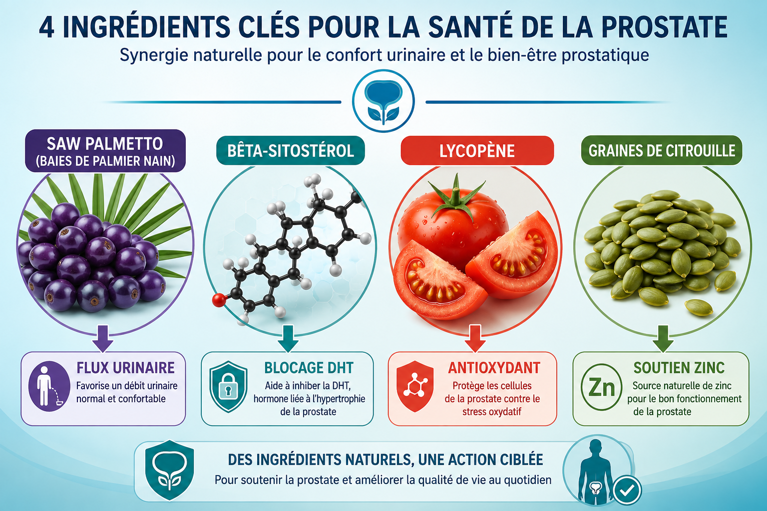 Saw palmetto, bêta-sitostérol, lycopène ou graines de citrouille : que choisir ?