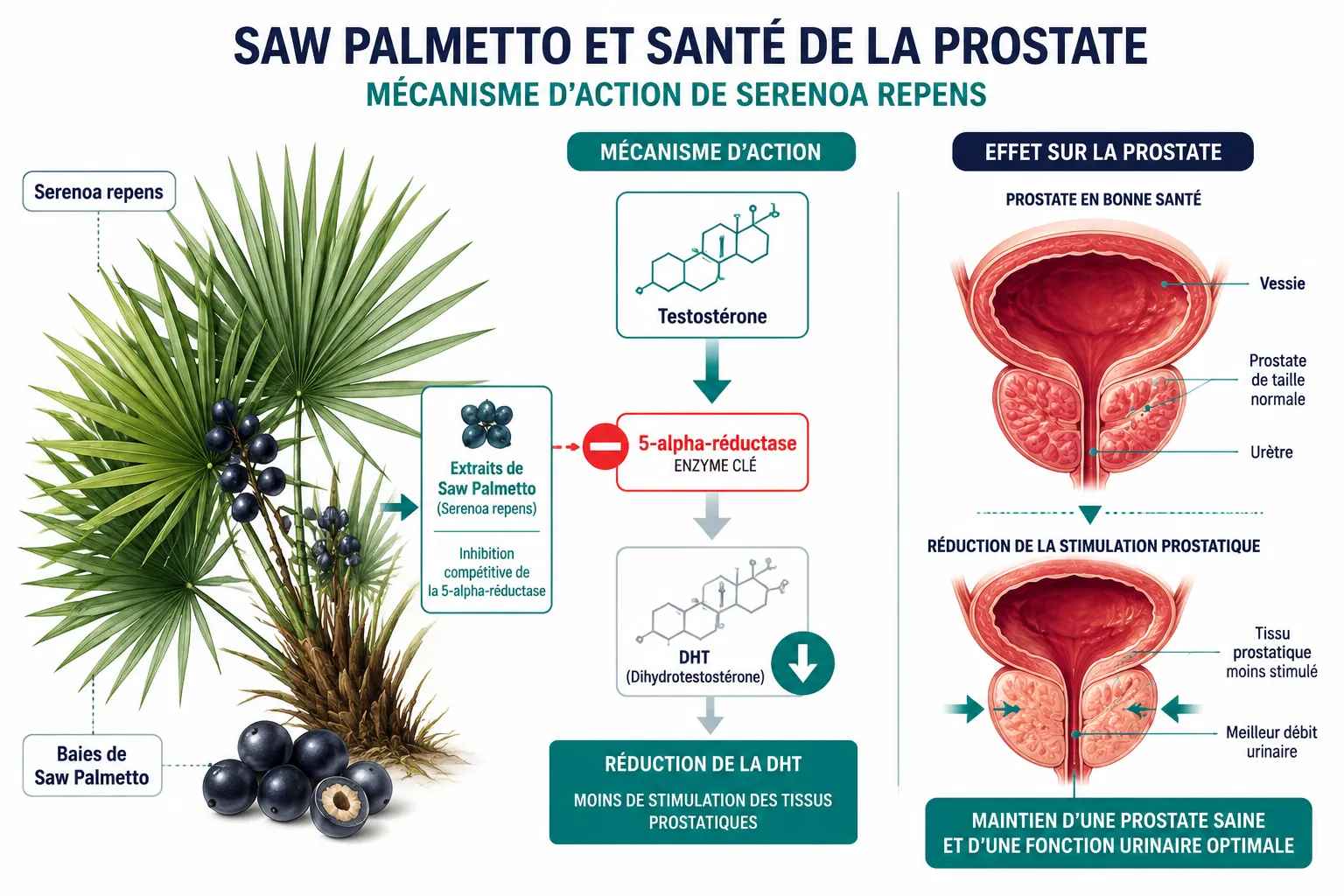 Qu'est-ce que le saw palmetto et comment fonctionne-t-il pour la prostate ?