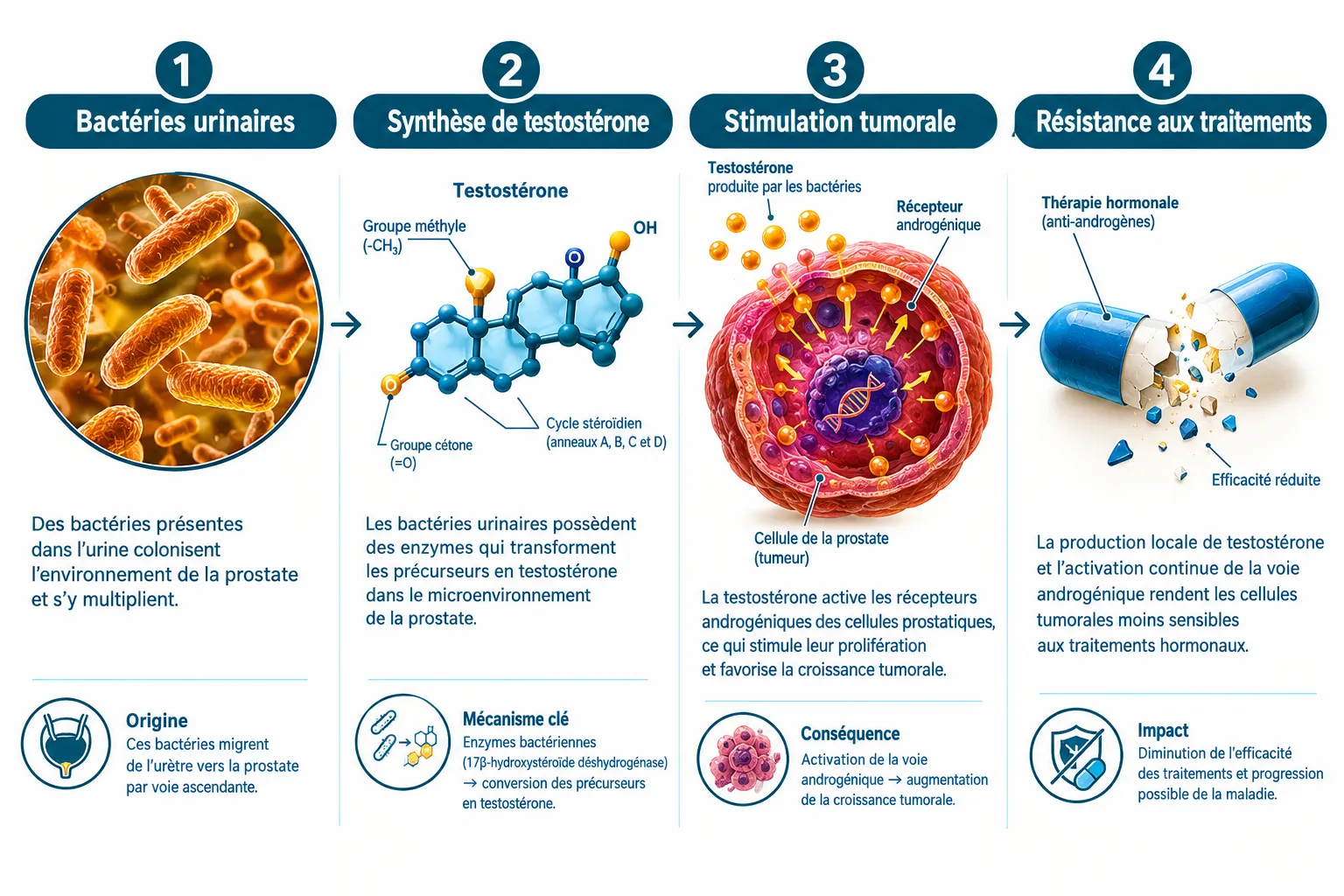 Comment les bactéries urinaires influencent-elles le risque de cancer de la prostate ?