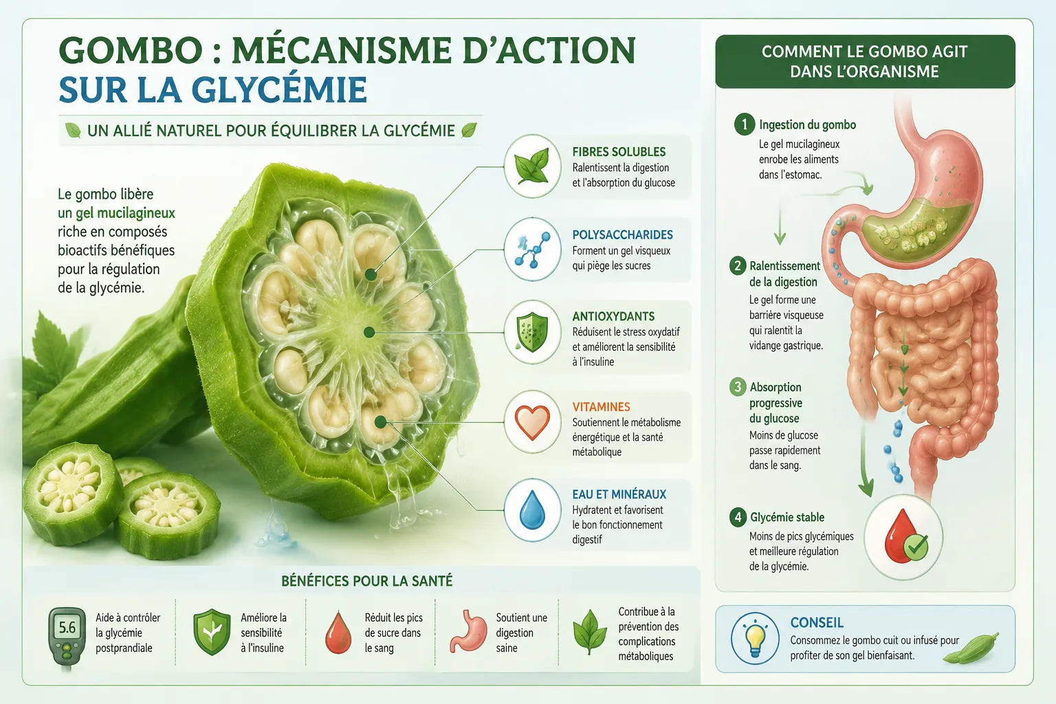 Gombo Comparé à D'autres Aliments Pour la Gestion de la Glycémie