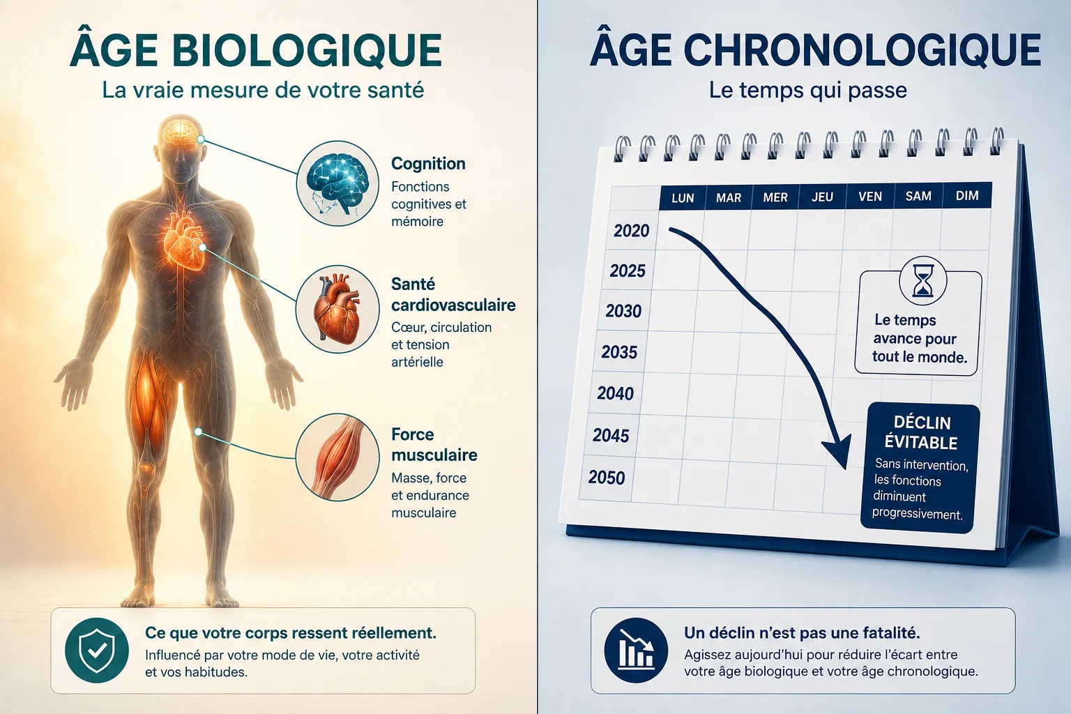 Quelle est la différence entre l'âge biologique et l'âge chronologique