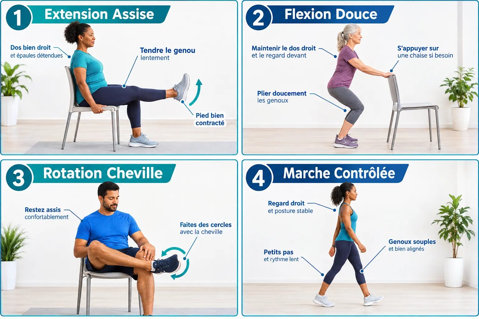 10 Exercices Doux Pour les Genoux Raides | Santé et bien-être 3. Glissements Talon-Fesse Allongé